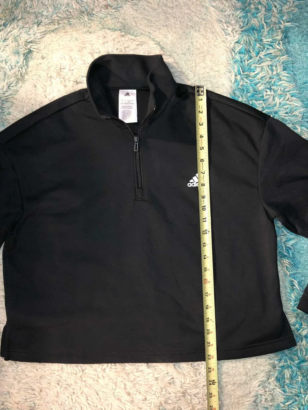 adidas Black Half-Zip Pullover with White Logo